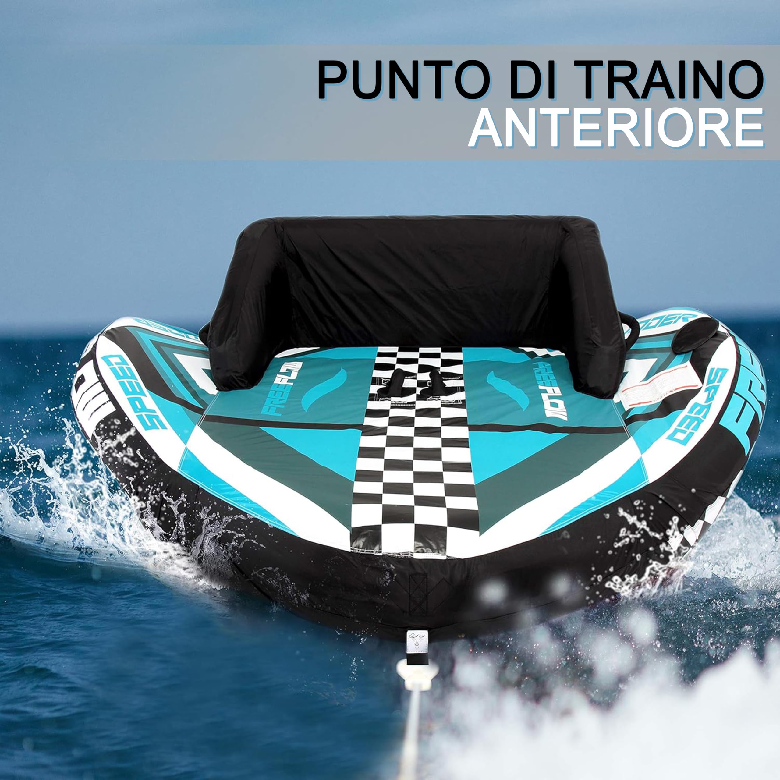 SereneLife Tubo Trainabile Gonfiabile per Sport Acquatici di Alta Resistenza, Galleggiante Piscina, PVC, Sedili in Schiuma, Maniglie