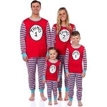 Dr. Seuss Thing 1 and Thing 2 Character Matching Family 2-Piece Tight Fit Pajama Set