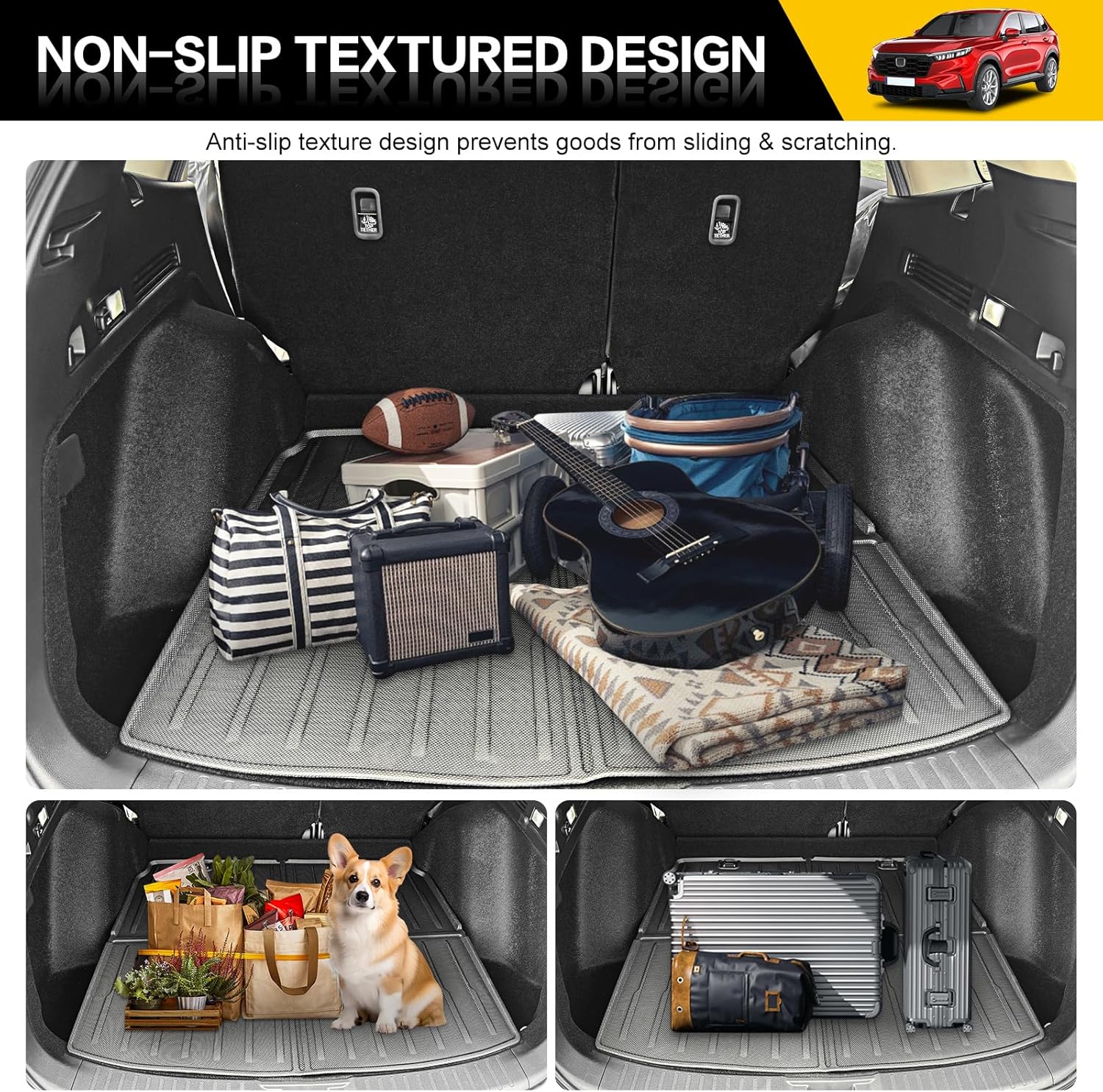 Rear Cargo Mat for 2023 2024 2025 Honda CRV Hybrid Cargo Liner All Weather TPE Anti-Slip Trunk Mat for 2023-2025 Honda CR-V Accessories (Fit 23-25 Hybrid Upper Deck) - Image 6
