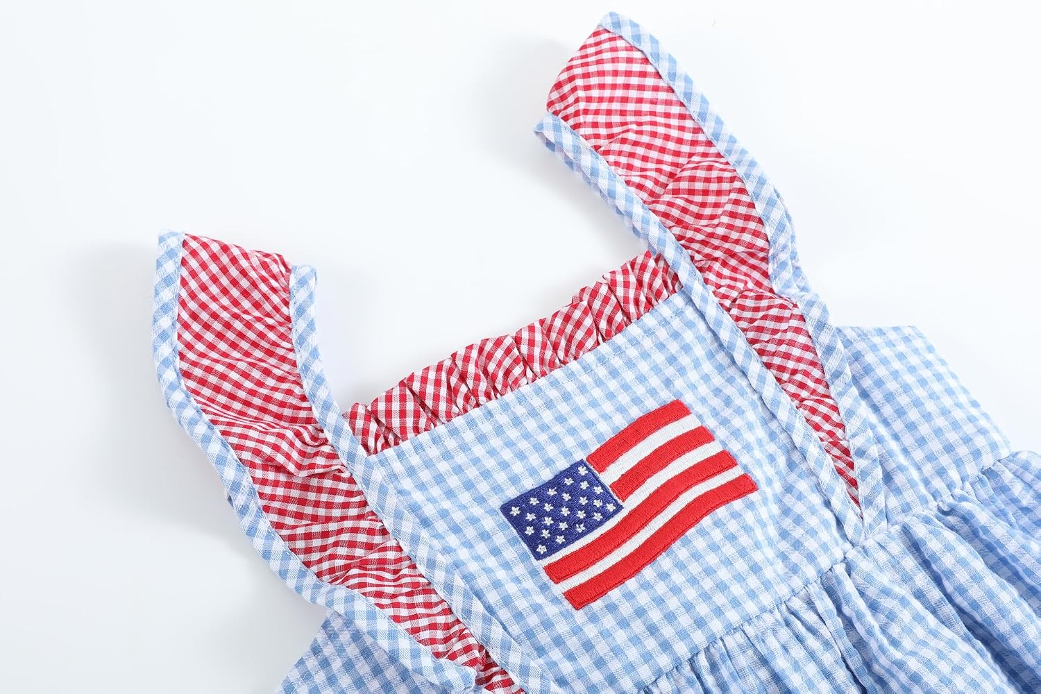 Lil cactus Baby and Girls USA Happy 4th of July Smocked Bishop Dress