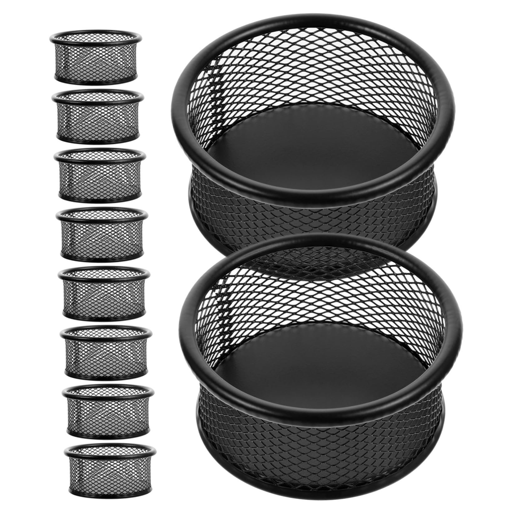 GALPADA Porta Clips de Metal Diseño de Malla Negra, Soporte para 12 Clips, Organizador Elegante y Funcional para Escritorio y Oficina