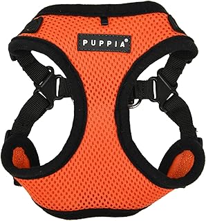 Puppia Dog Harness Comfort Mesh Step-in All Season No Pull No Choke Walking Training Adjustable Neck & Chest for Small & Medium Dog - Orange - XL