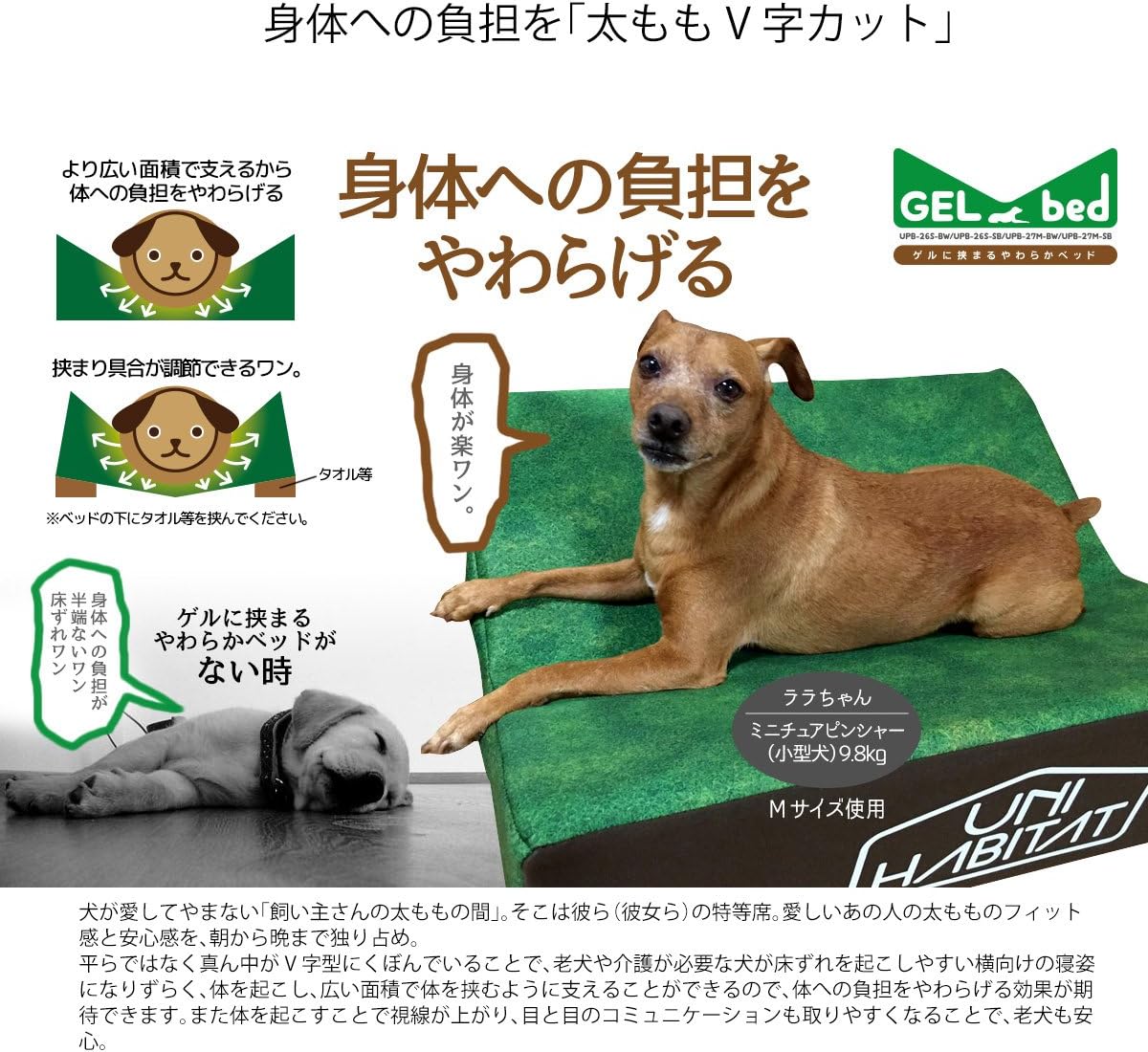 Amazon Unihabitat ユニハビタット ゲルに挟まるやわらかベッド Upb 26s Bw ペットベッド ウレタン ゲルの2層構造 老犬介護 床ずれ ペット クッション マットレス ユニハビタット Unihabitat ベッド クッション 通販