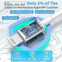 Vista 3 de [Apple MFi Certified] iPhone 14 Charger Fast Charging, Stuffcool 4Pack PD 20W USB C Chargers Block Type C Wall Charger with 6FT Type C to Lightning
