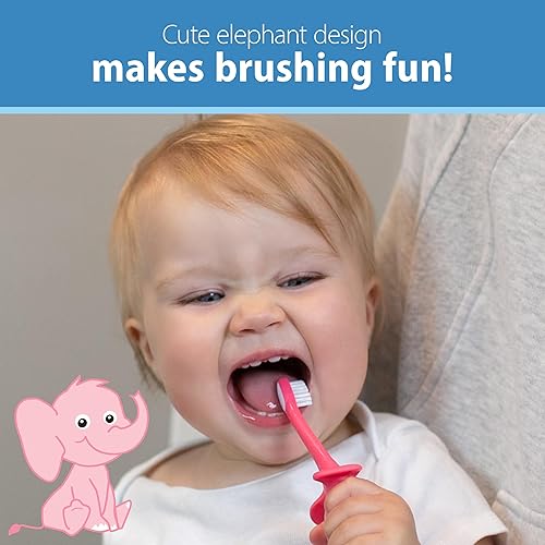 Miniatura 8 de Dr Browns - Juego de cepillos de dientes de entrenamiento para niños pequeños con pasta de dientes de pera y manzana sin flúor de 40 g suave para