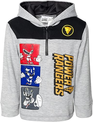 Power Rangers - Sudadera de forro polar con media cremallera para niños de pequeño a grande