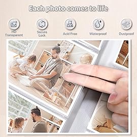 Artfeel Photo Album 4x6 with 1000 Pockets,Slip-in Picture Albums,Linen Cover Memory Book with Front Window,White Page Vertical Photo Book for Wedding,Family,Anniversare,Baby,Vacation