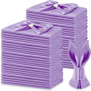 KKJIAF 50 Pack Lavender Square Satin Napkins 17x17 Inch Soft Smooth Cloth Napkins,Silky Table