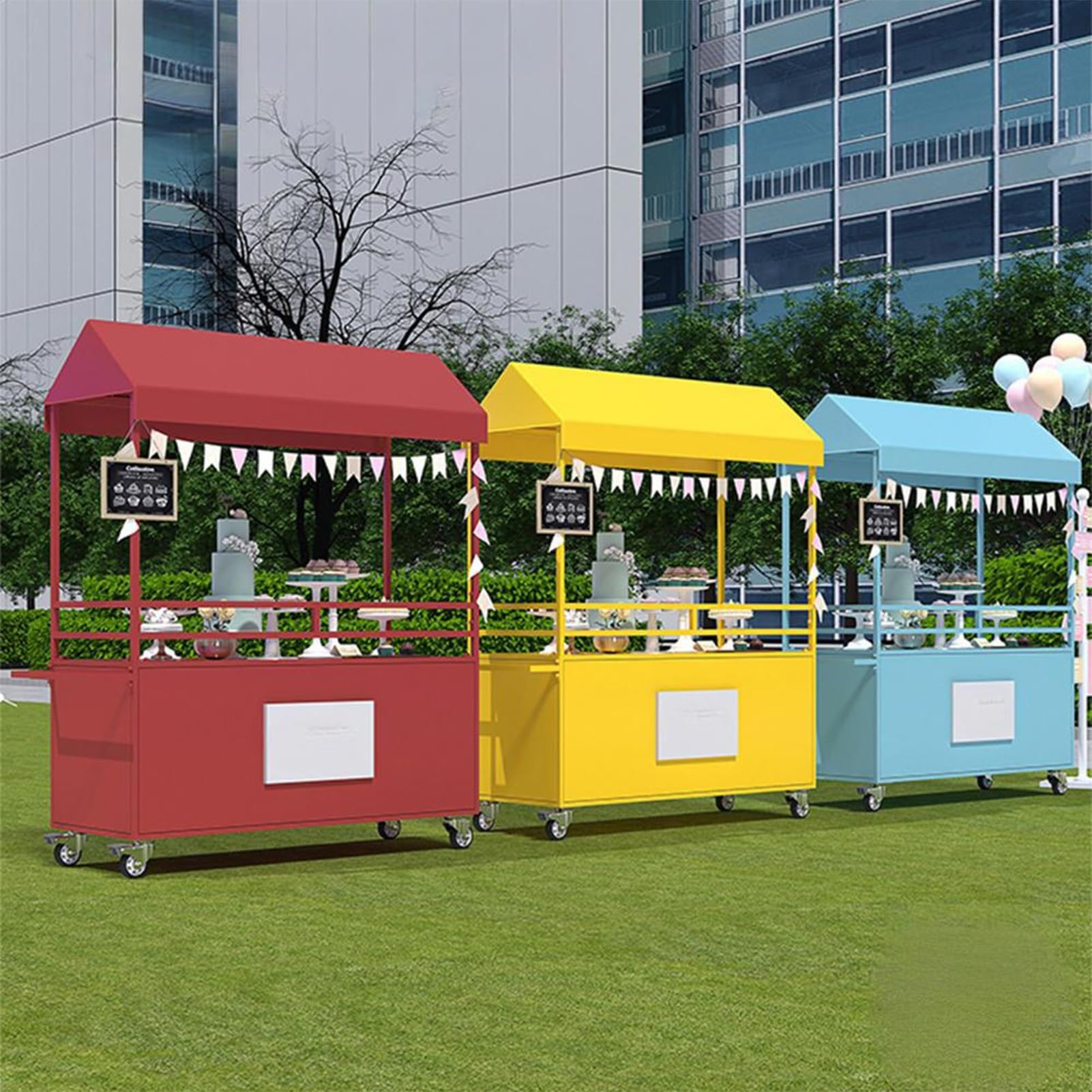 Carrello portatile per fornitori all'aperto per le aziende alimentari, Display commerciale per eventi e mercati, Attrezzatura per camion alimentari, Stand pop-up, Venditore stradale tial
