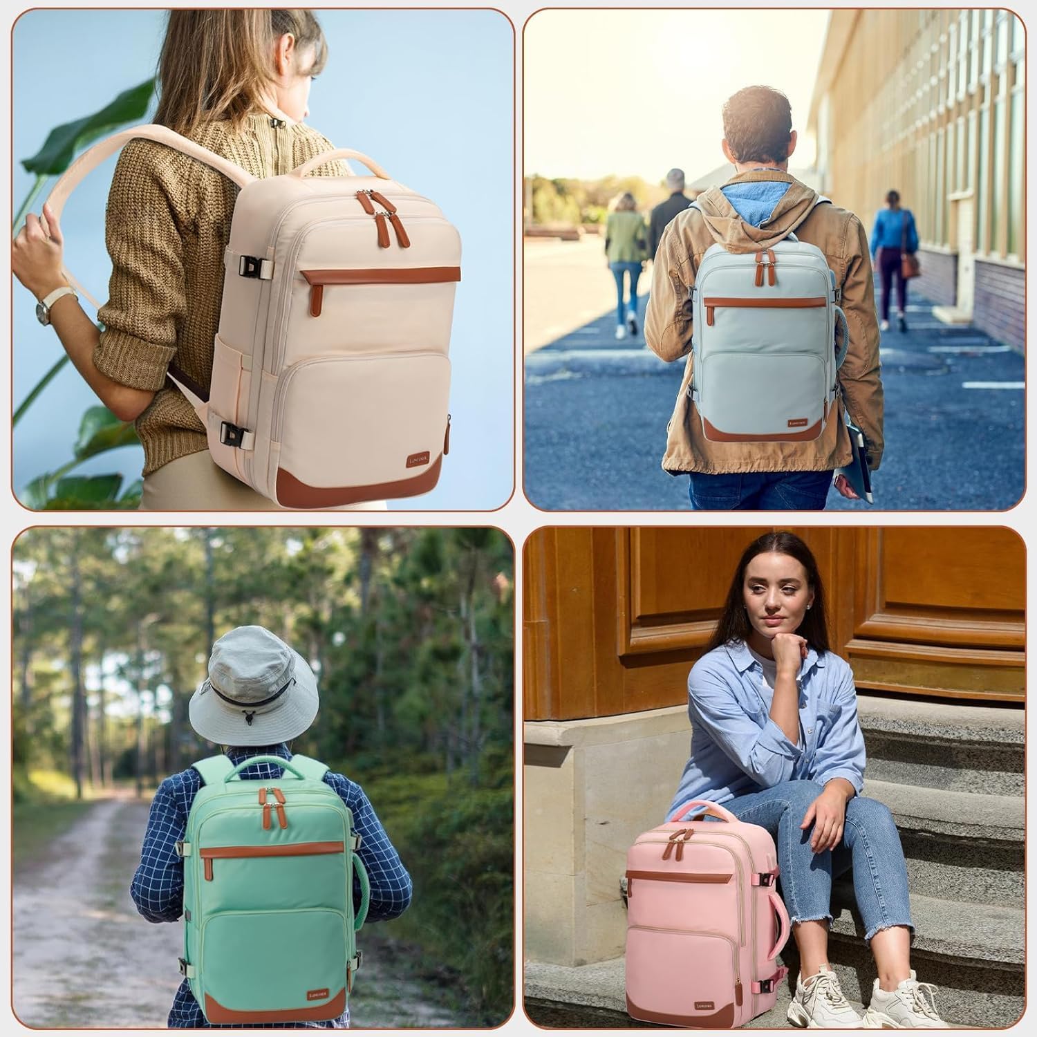 50L Travel Backpack, Water-Resistant Carry On Backpack for Men Women, Business Laptop Backpack for Trips & Commutes, Fits 18 Inch Laptop