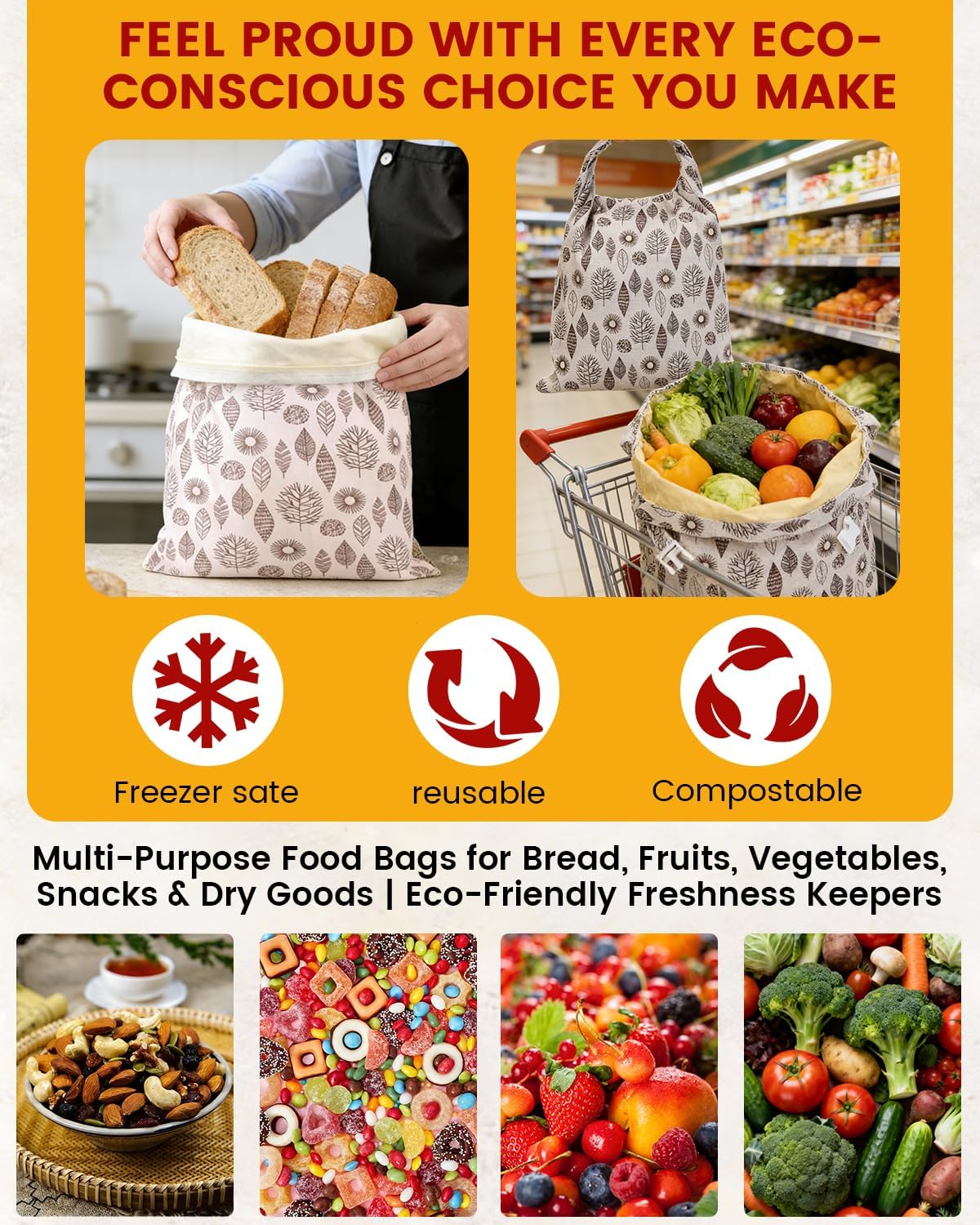 3Pcs Reusable Beeswax Bread Bags set, Reusable Sourdough Bread Bag – 17x12.6 Inch, XL Airtight, Freezer & Refrigerator Safe for Bakery & Homemade Bread, Keep Sourdough Fresh.