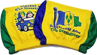 St.Vincent & The Grenadines Headrest Cover Flag Fit for Cars Vans Trucks-Sold by a Pairs