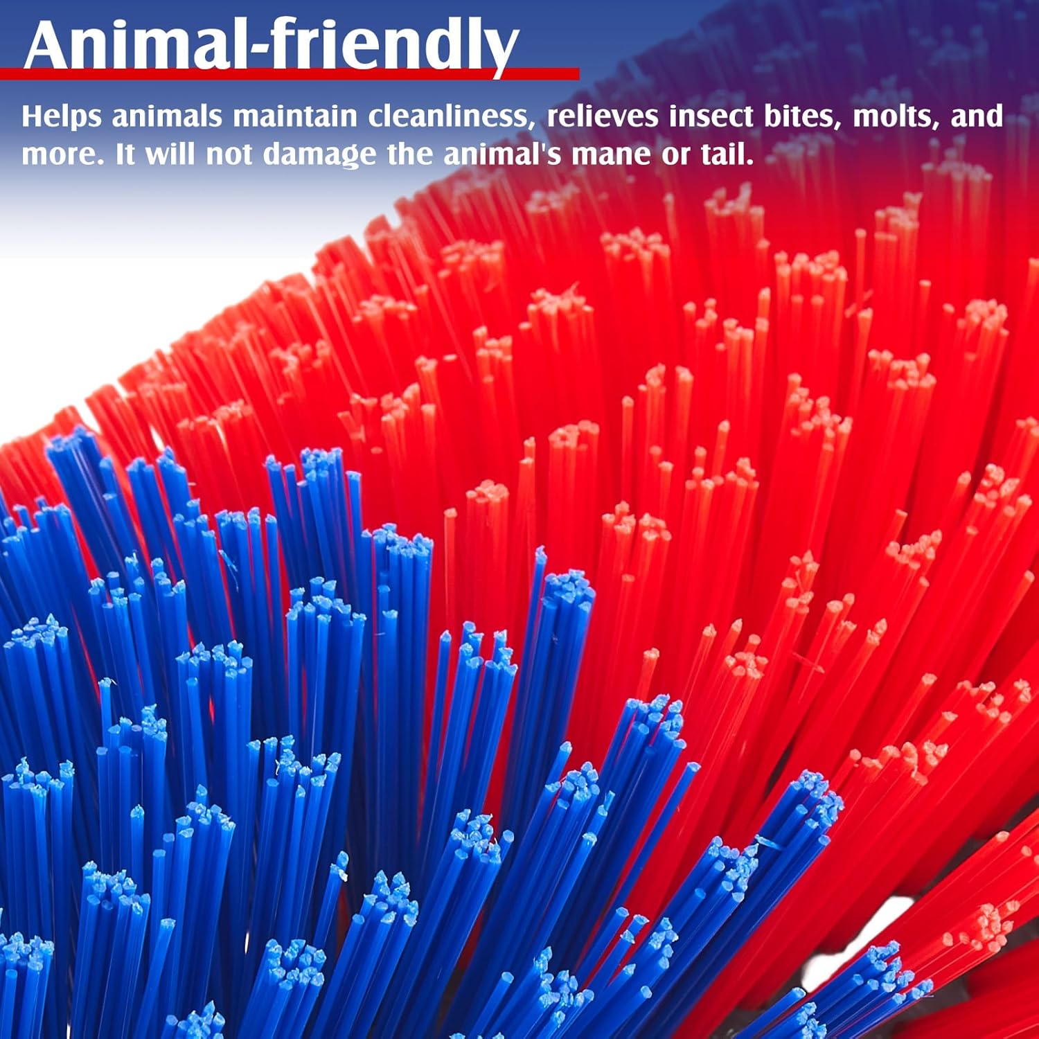 3 Pack Horse Scratching Post Livestock Scratching Brushes for Grooming 17.3 x 7.8 Inch Cow Cattle Goat Scratcher Brush for Back Itchy Relief (Blue and Red)