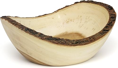 Miniatura 2 de Lipper International Bol ovalado de corteza de árbol de acacia, 9.5 pulgadas de diámetro x 4 pulgadas de alto, cuenco individual
