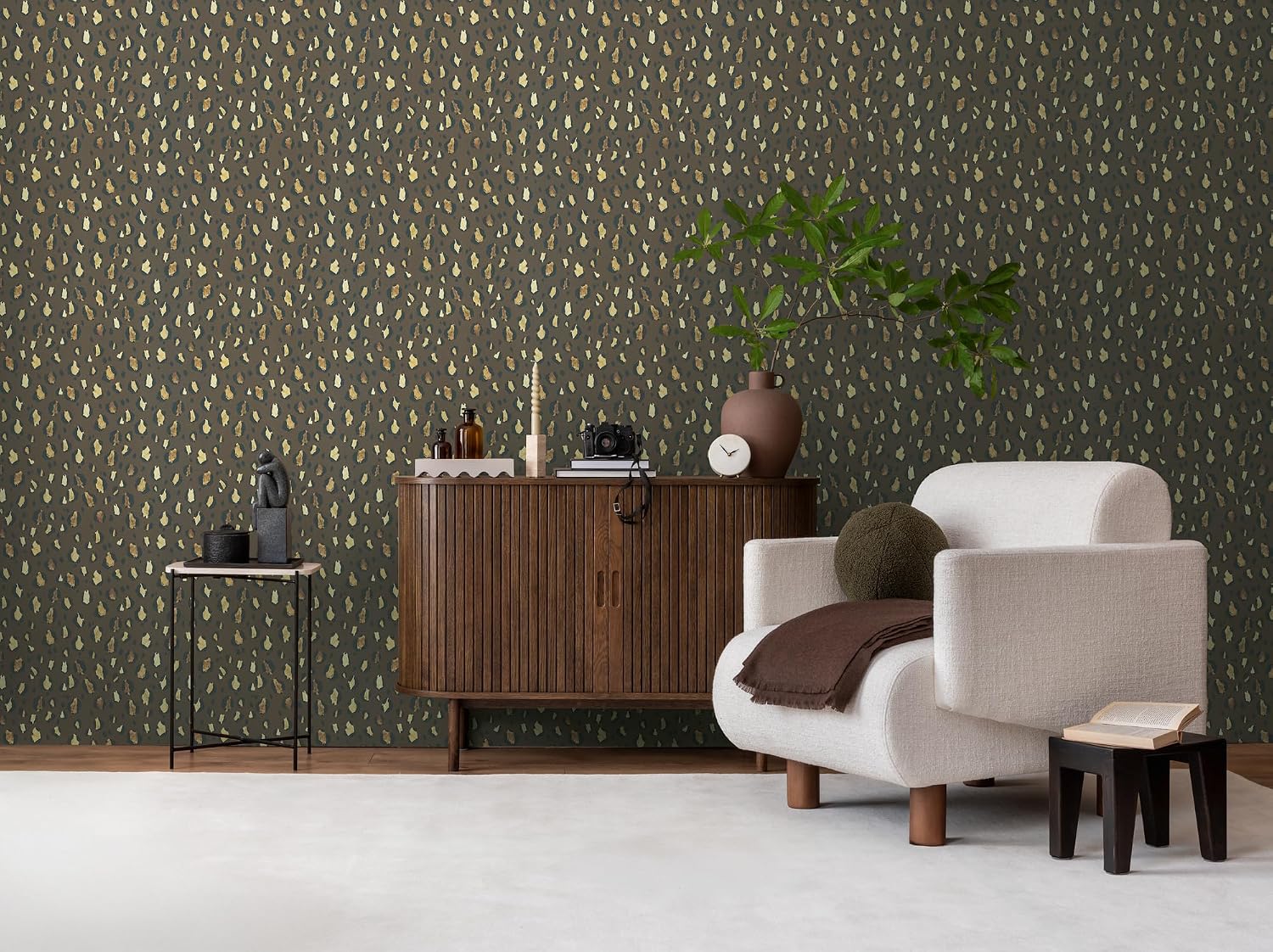 Livingwalls Anna D'Andrea 782163 Non-Woven Wallpaper Animal Wallpaper 10.05 m x 0.53 m Brown Beige Black Leopard Print Wallpaper