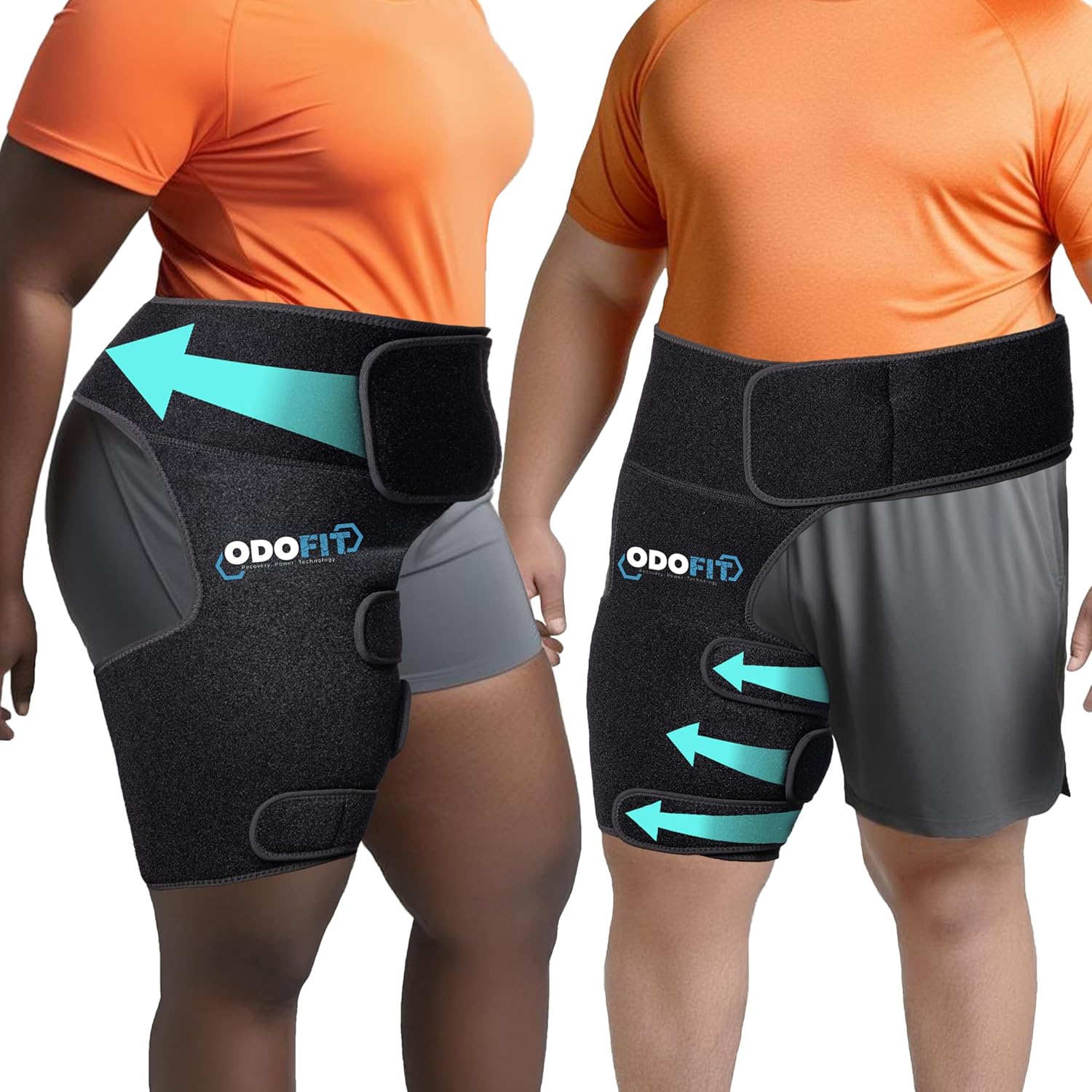 5 in 1 Hip Brace for Women Men Sciatica Pain Relief Devices - Adjustable Groin, Hip Flexor Compression Wrap for Comfortable Thigh, Hamstring & Sciatic Nerve Support, Improved Mobility & Recovery