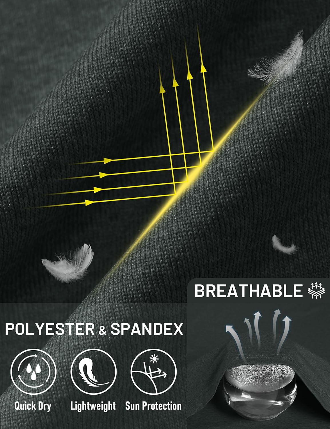 MAGCOMSEN Men's UPF 50+ Sun Shirts Long Sleeve Fishing Hoodie Shirt Lightweight Athletic Swim Running Hiking Rash Guard - Image 4