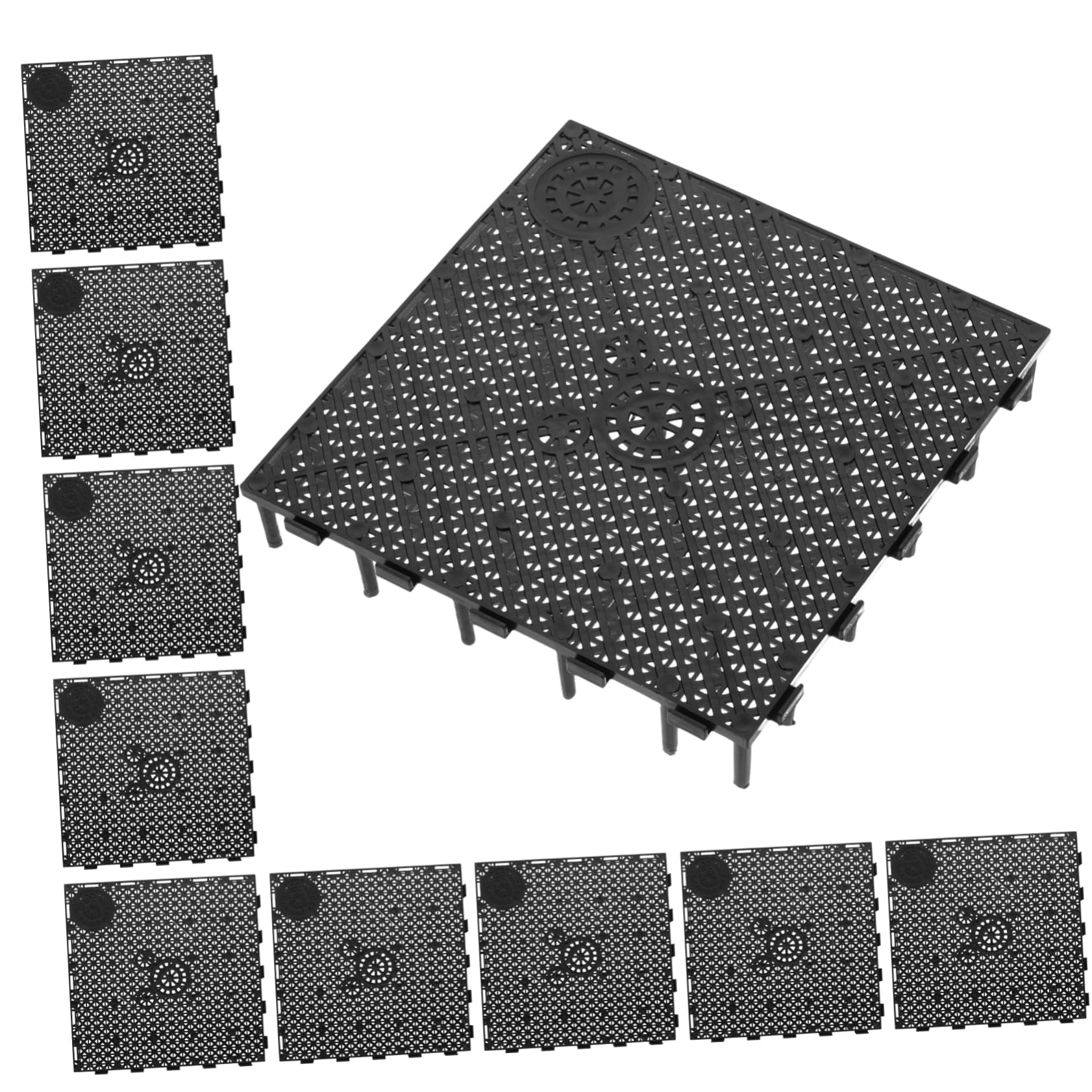 Kisangel Aquarium Bodenplatte PVC 10er Pack Unterkies Aquarium Zubehör Schwarz Fragging Ready