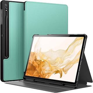 JETech Case for Samsung Galaxy Tab S8 Plus 2022 / S7 FE 2021 / S7 Plus 2020 12.4-Inch with S Pen Holder, Slim Folio Stand Protective Tablet Cover, Multi-Angle Viewing (Green)