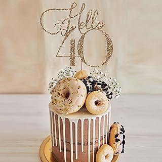 Beaver Fun, Hello 30 Thirty Birthday Cake Topper, Custom Hello Age Glitter Cake Decors, Personalized Any Age Birthday Cake Topper