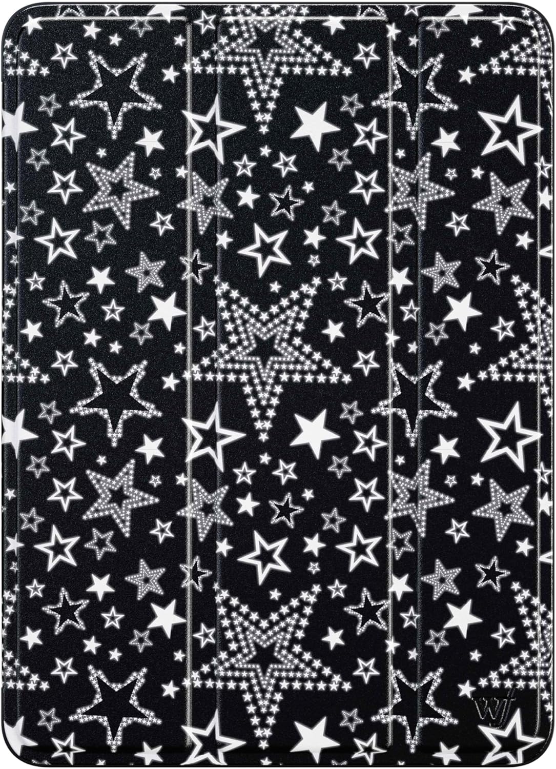 Wildflower Cases - Star Girl iPad Pro Folio, Compatible with Apple iPad 11" | White, Black, Stars, Trendy - Durable, Protective Leather Cover, Lightweight, Built-in Stand, Women Owned Small Business
