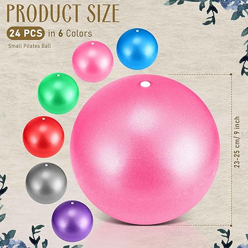 Miniatura 2 de Hungdao 24 bolas pequeñas de pilates de 9 pulgadas para yoga, aula, bola de barre para clases de aeróbic, pelota de yoga para entrenamiento de