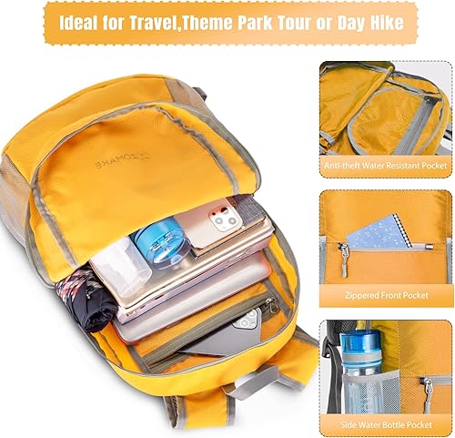 Miniatura 39 de ZOMAKE Mochila ultra ligera y compactable Mochila de senderismo resistente al agua, Mochila pequeña Mochila de camping al aire libre plegable y Azul