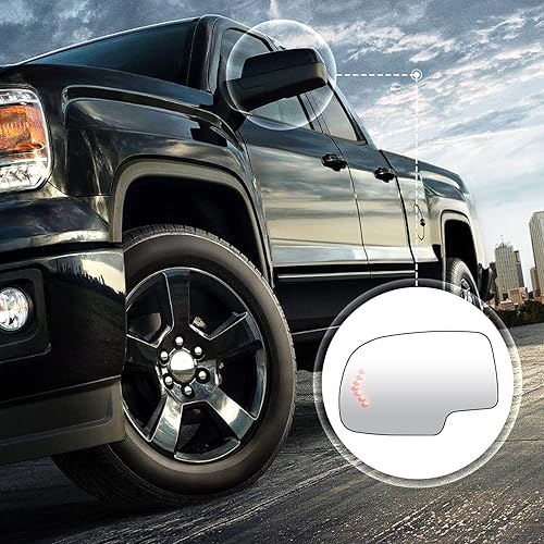 Miniatura 7 de Espejo calefactable eléctrico del lado derecho del pasajero con señal de flecha de giro para Cadillac Escalade ESV EXT Chevy Avalanche Silverado