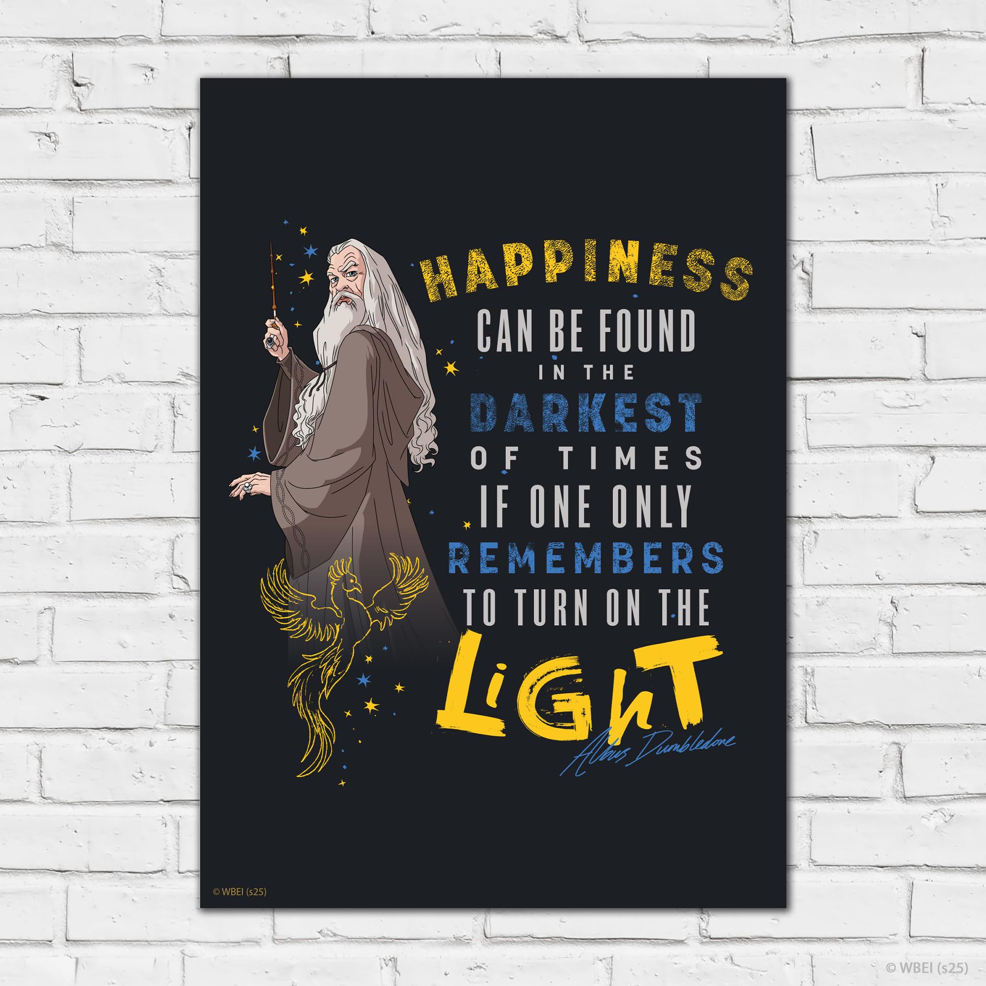 Themed Multicolour Harry Potter Print - Albus Dumbledore Happiness Quote Poster Wall Art (29.7Cm X 42Cm - A3)