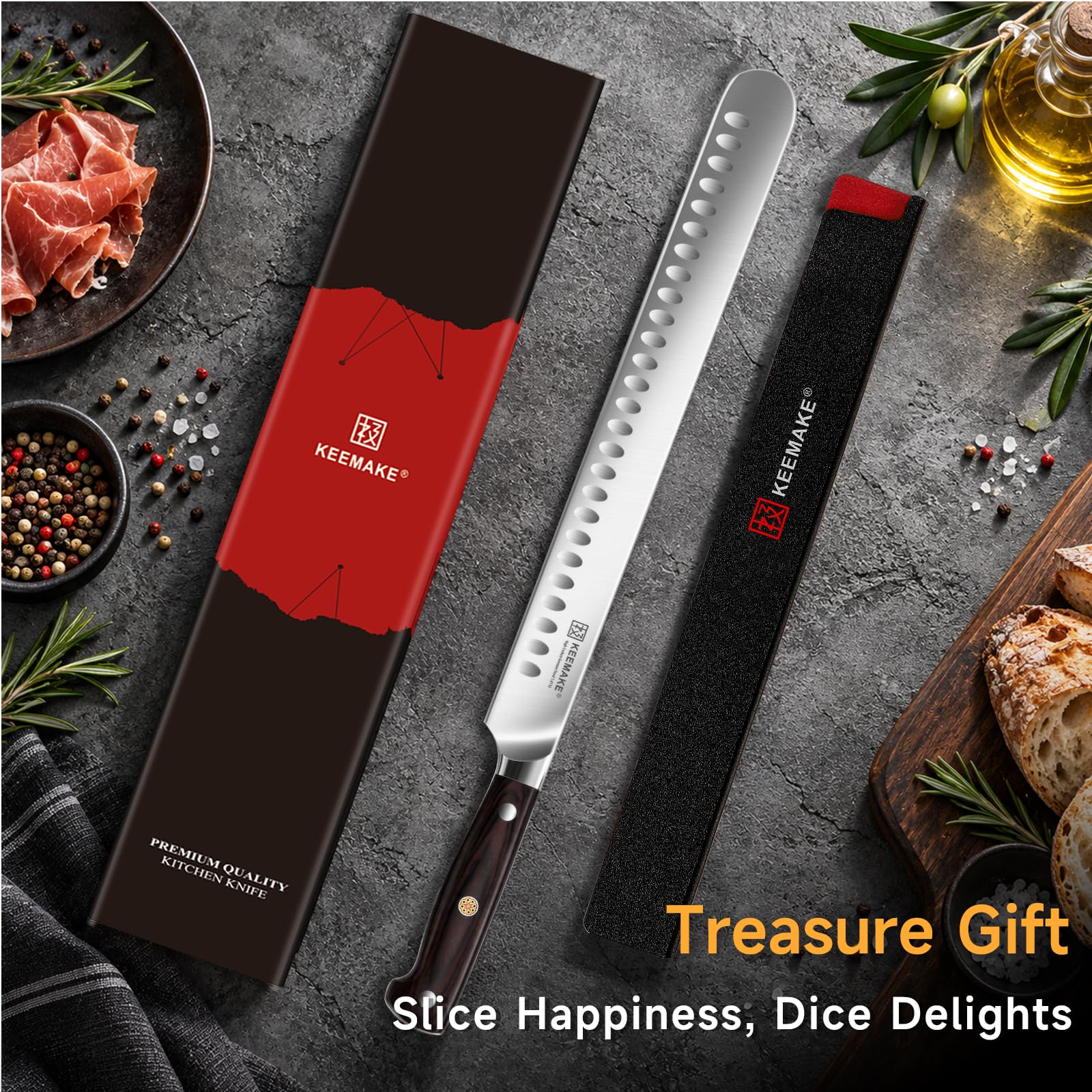 KEEMAKE 12" Carving Knife for Brisket & BBQ, High-Carbon Stainless Steel — Amazon image 7