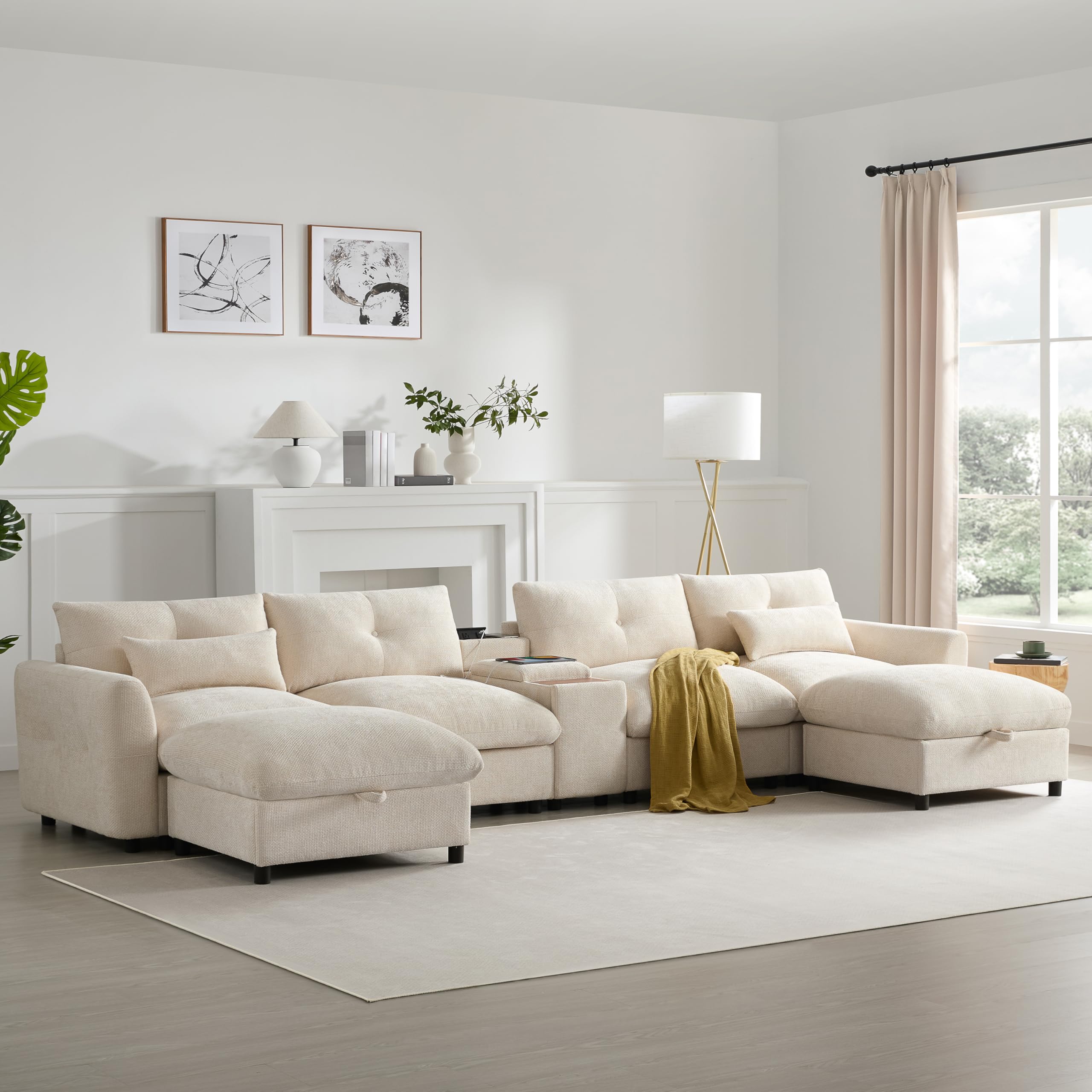 Amazon.com: Merax 142'' Modular Sectional Sofa Set with Movable