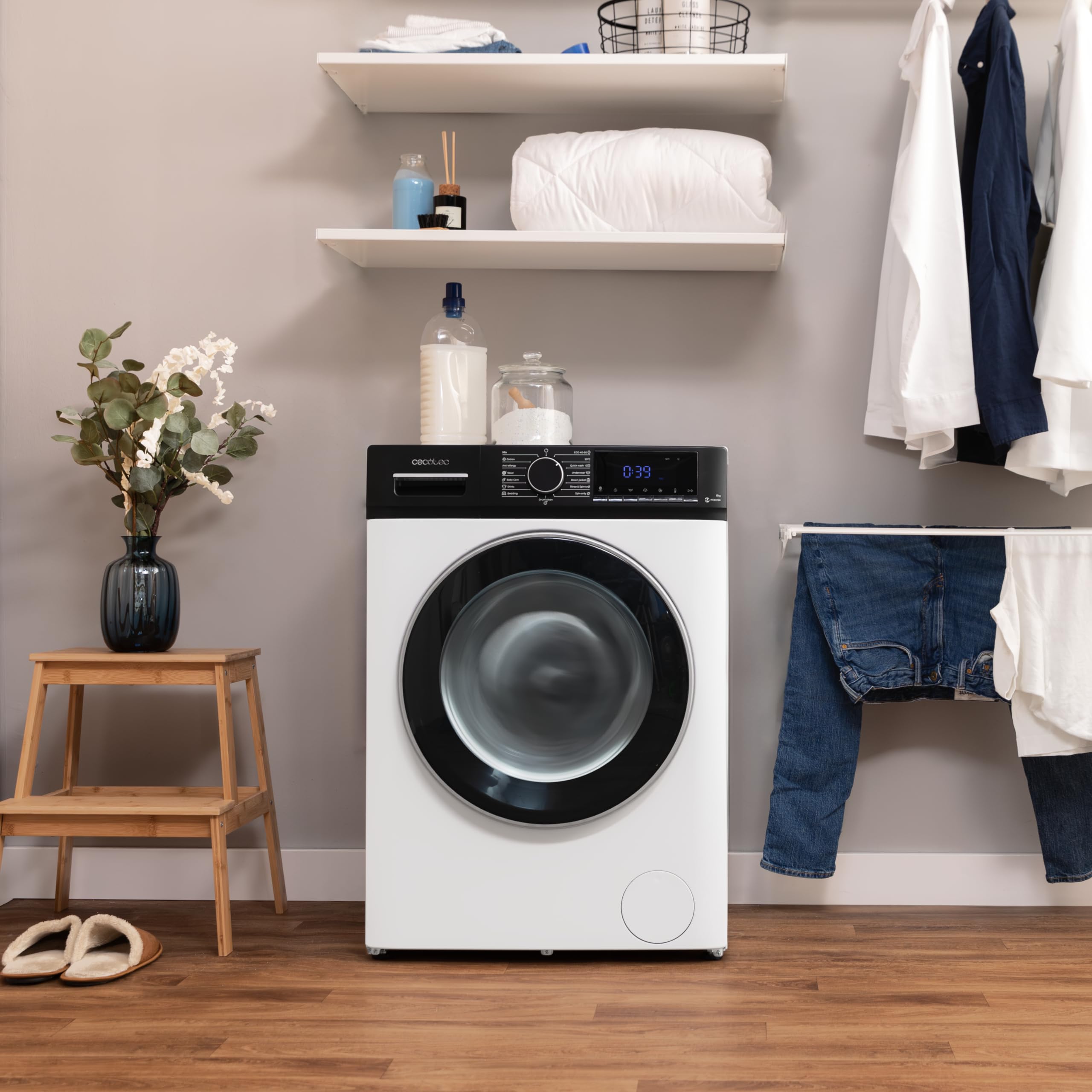 Cecotec Bolero Dresscode 7610 Frontlader-Waschmaschine 7 kg 1400 U/min A Inverter Plus Dampffunktion 15 Programme