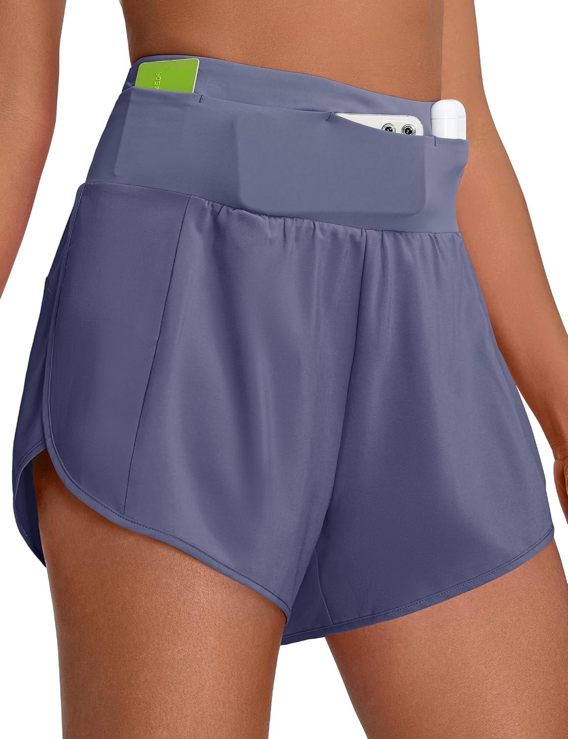 BMJL Women’s Workout Shorts Athletic Running Shorts High Waisted Gym Shorts with Liner Zipper Pockets