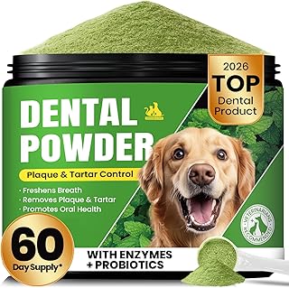 Dog Teeth Cleaning Powder, Dog Dental Powder and Cats Breath Freshener, Plaque Off Pet