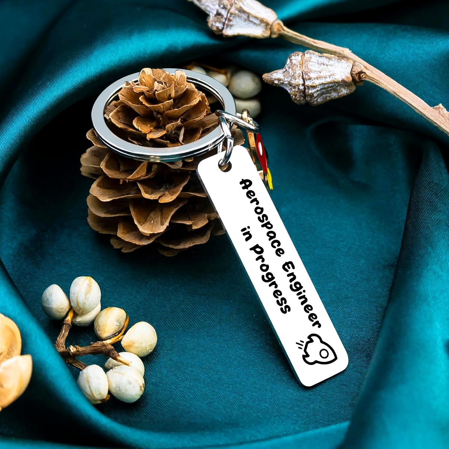 Aerospace Engineering Gifts Inspirational Astronaut Keychains Aerospace Engineer in Progress Unique Rocket Keychain for Kids Funny Christmas Birthday Gift for Children Son Nephew