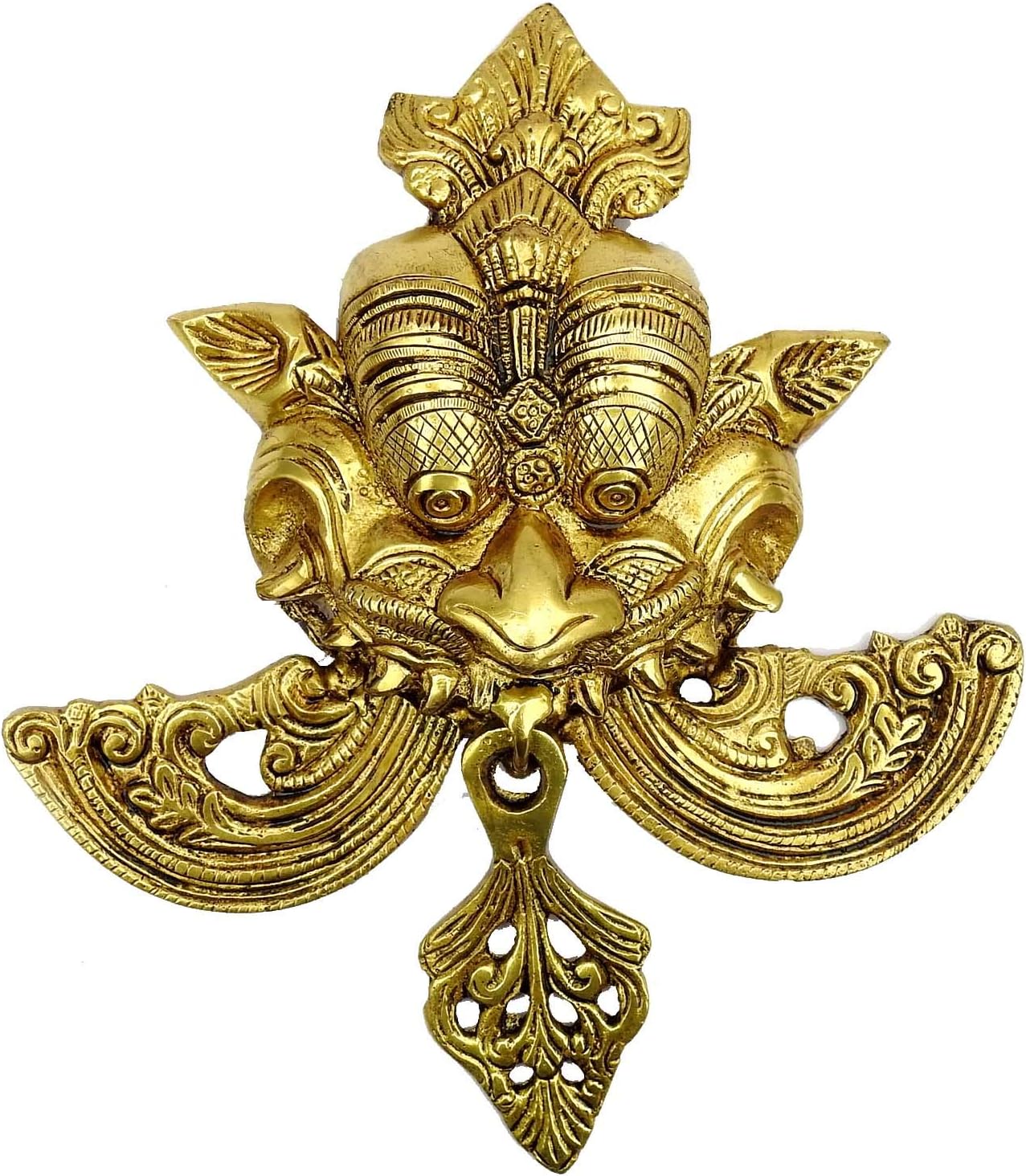 Susajjit Decor Lord Yali Wall Hanging or Wall Plate Made of Brass, Nazar Suraksha and Evil Eye Protector