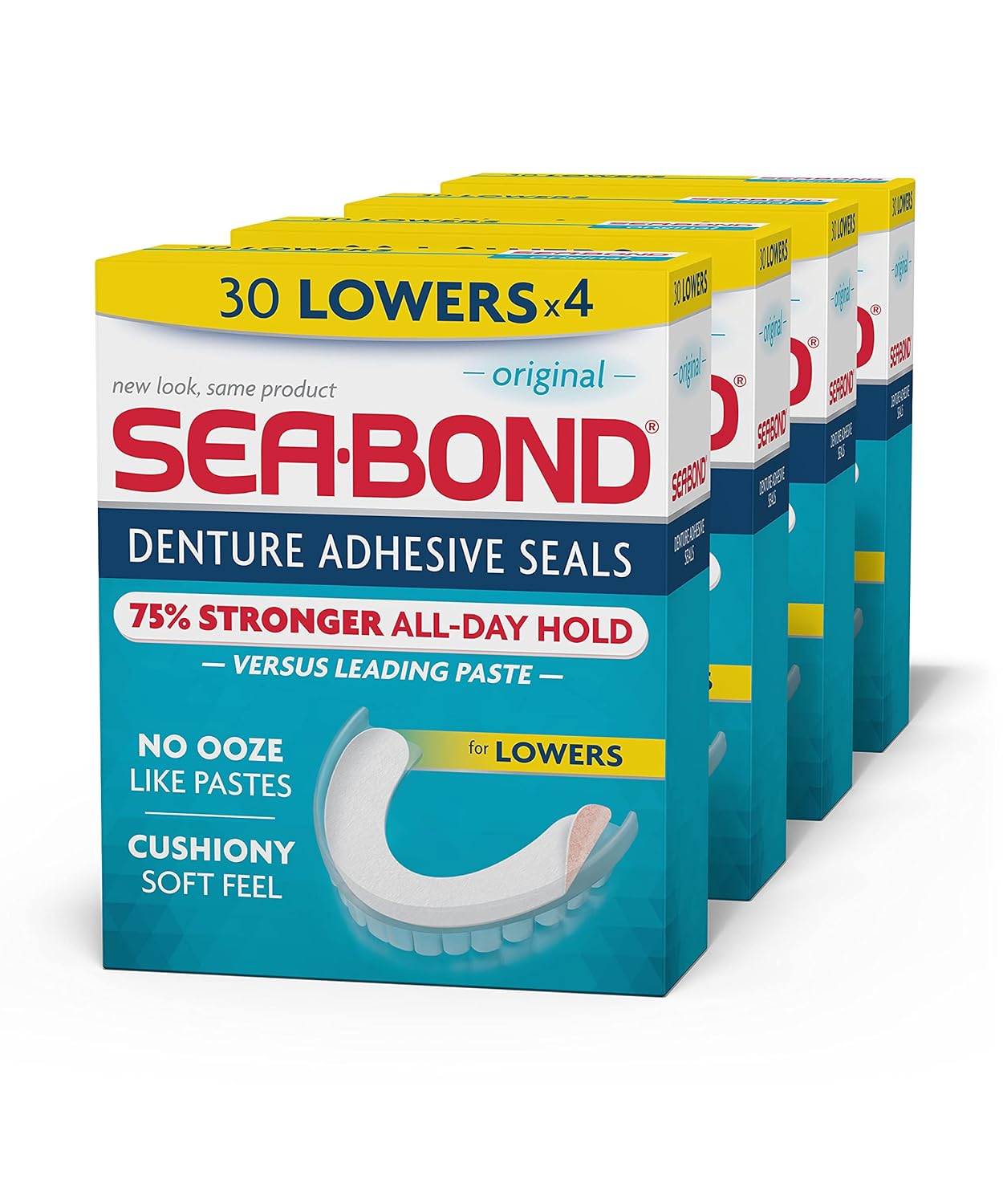 SeaBond Secure Denture Adhesive Seals Lowers Original