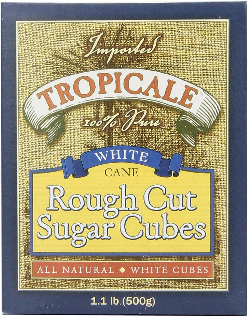 Tropicale White Cane Rough Cut Sugar Cubes, 1.1 Pound Box