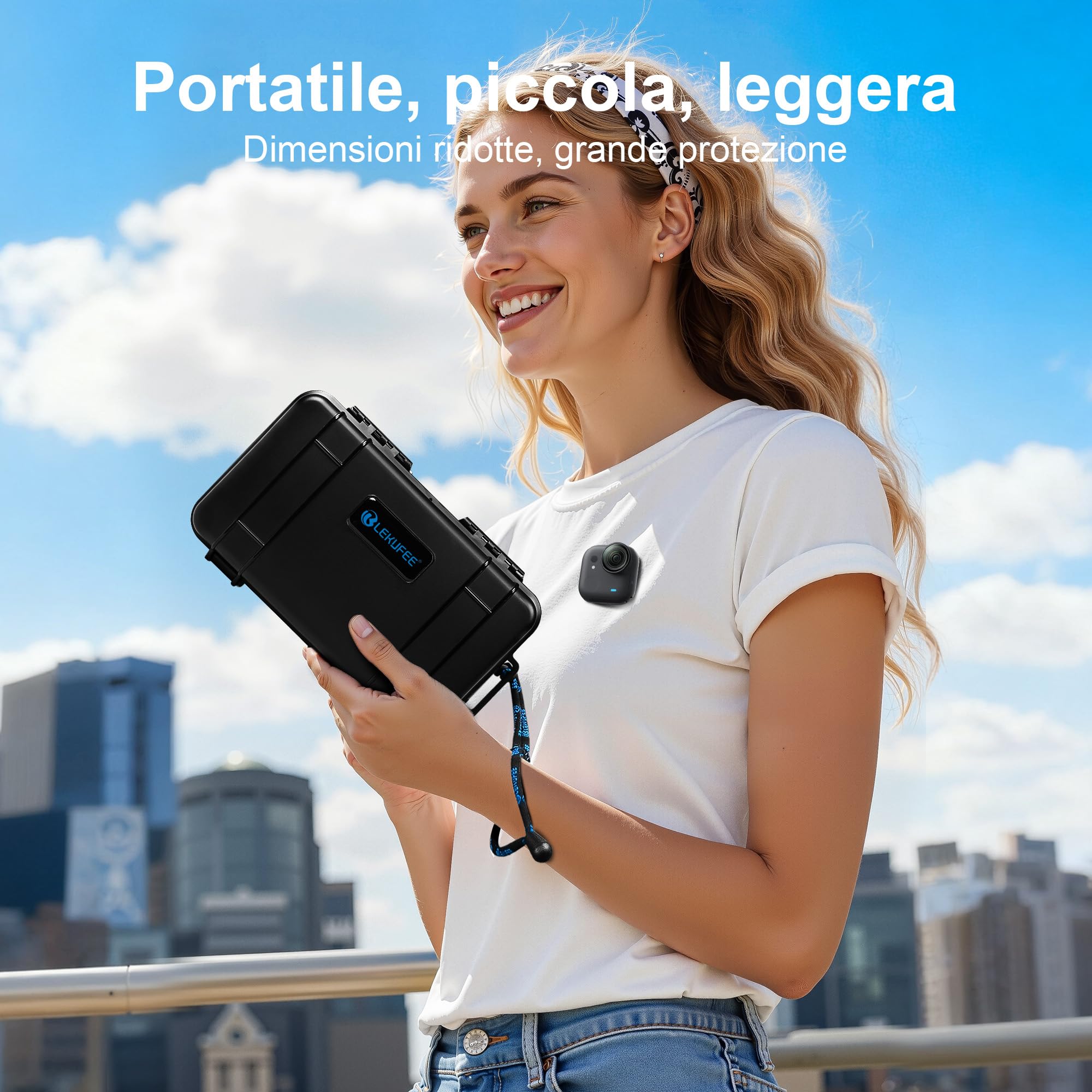 Lekufee Custodia rigida impermeabile da viaggio per Insta360 GO Ultra, pacchetto standard, creator bundle e altri accessori (solo custodia e borsa)