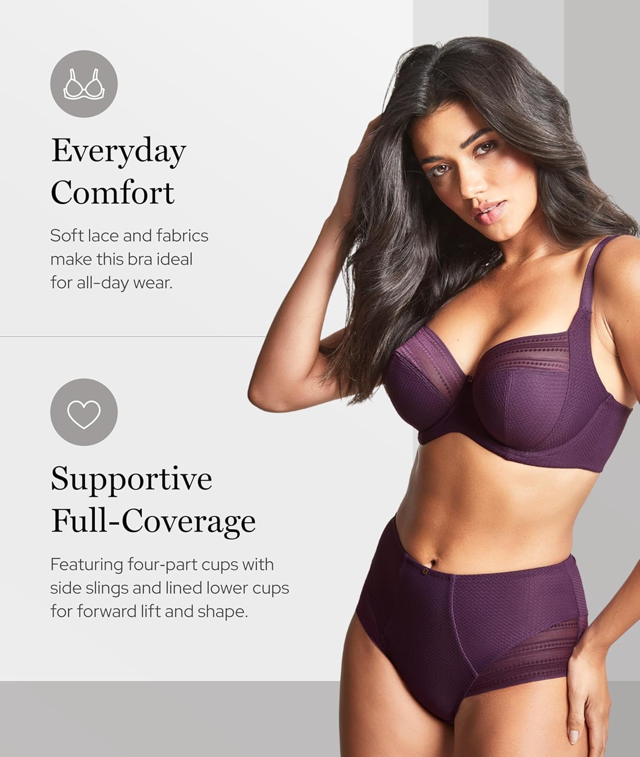 Panache Women's Serene Underwire Stretch Lace Side Support Bra | Full Cup, Supportive Fit & Racerback Option - Image 2