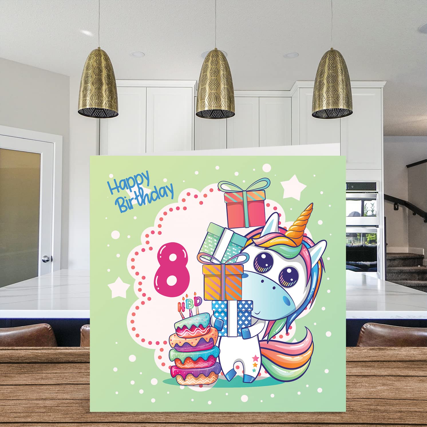 Image secondaire de Carte d'anniversaire Licorne Magique pour Fille de 8 Ans
