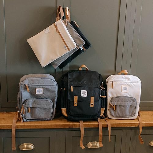 Miniatura 8 de Parker - Bolsa de tela para pañales para bebé, bolsa impermeable reutilizable con organizador de malla y bolsillo con cremallera, elegante, lavable