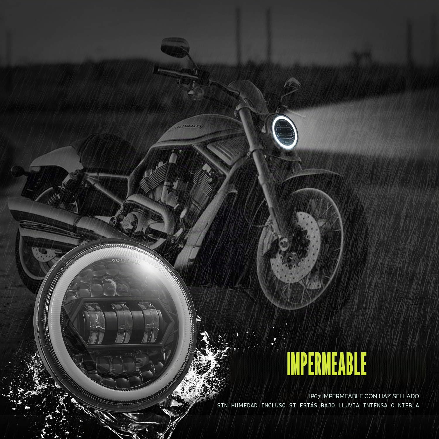 5.75 "pulgadas de la motocicleta óptica Ronda Chip LED Faros 200W 20000LM 6000K/3000K de luz de cruce 9-30V HI LO haz de luz óptica con cables de interruptor H4-H13 IP67