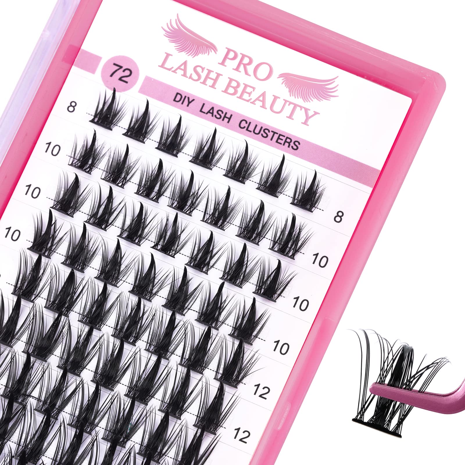 Cluster Wimpern 72 Stück Wimpern-Cluster DIY Wimpernverlängerung Einzelwimpern C-8-16mix Dünnes Band Einfach zu Hause anwenden Wimpern (Flirt,C-8-16mix)
