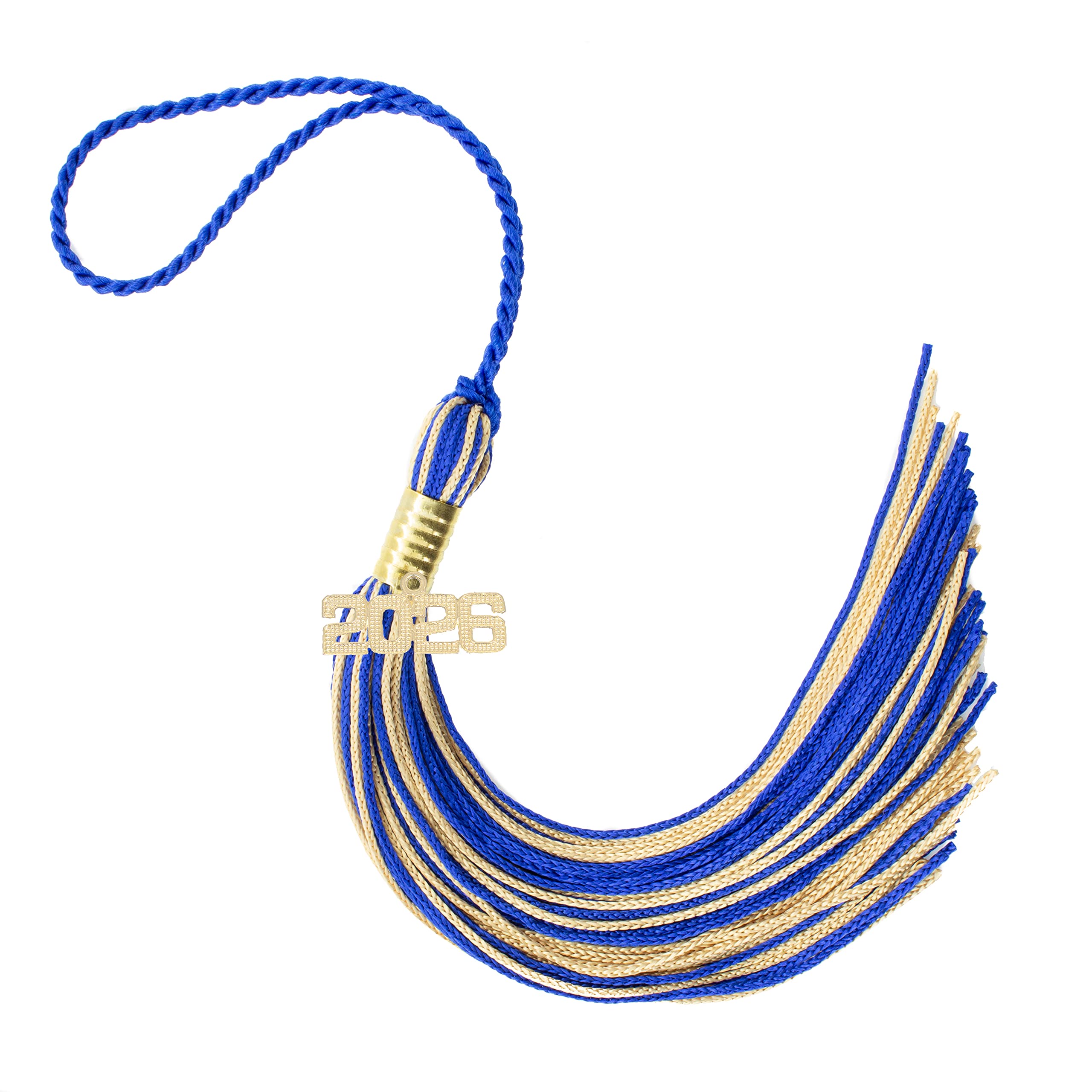 2026 Royal/OLDGOLD Graduation Tassel - Every School Color Available -Made in USA