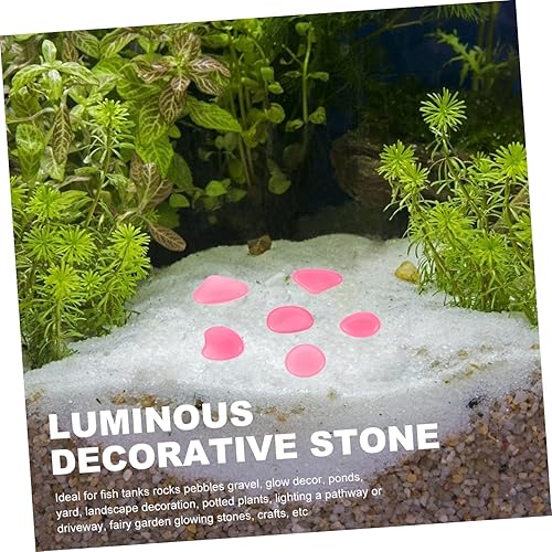 Miniatura 8 de Yardwe 100 piezas de piedra luminosa para decoración de puerta, macetas para plantas de interior, jarrón de entrada, rocas solares para jardín,
