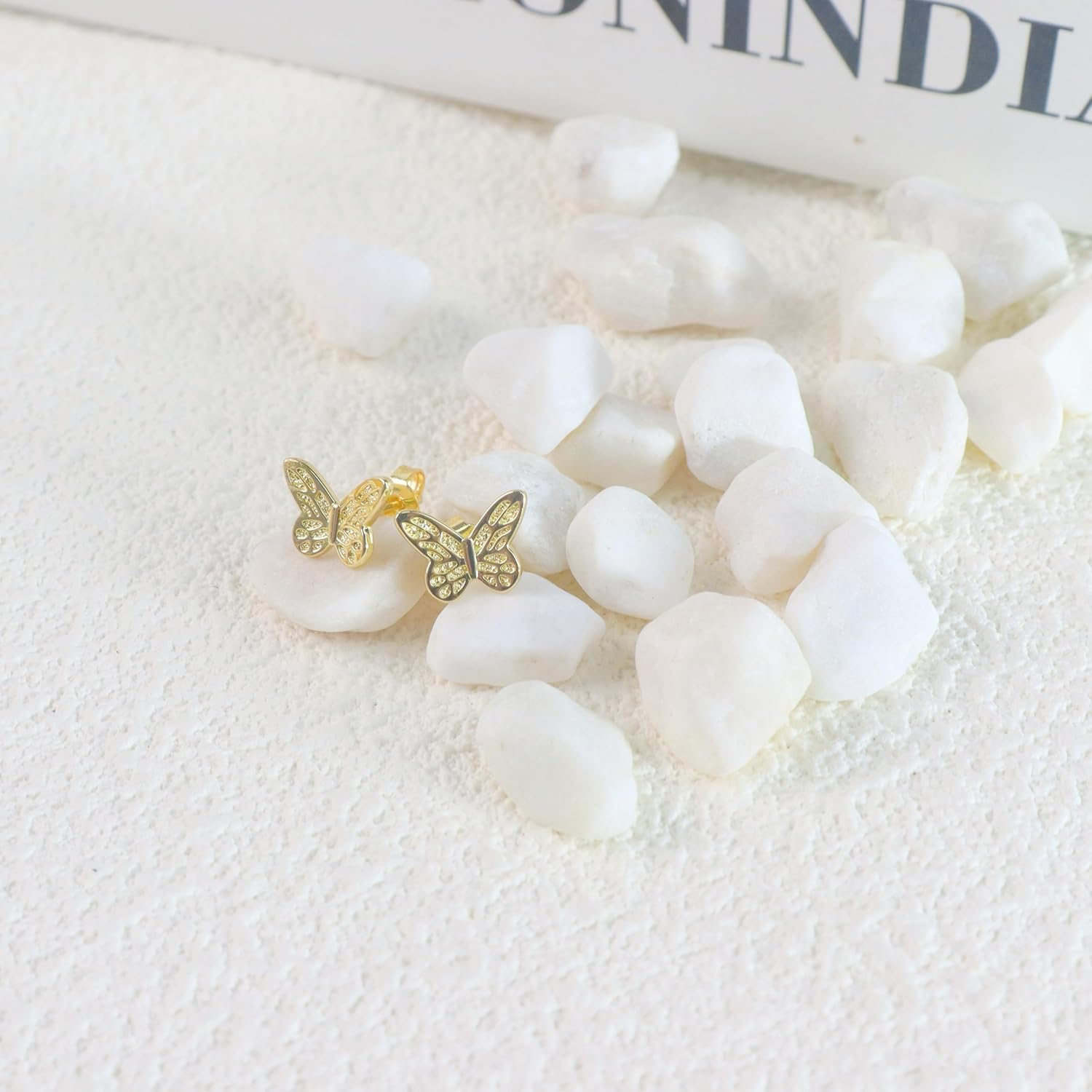 ToHeart 14K Butterfly Earrings for Womens Lightweight Minimalist Gold Butterfly Earrings for Womens Handpicked Gifts Bff Birthday - Image 4