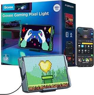 Govee Pixel Light Gaming Rectangle, 52 x 32 RGBIC Pixel Art LED Panel, DIY Function with 150 Scene Modes and 10 Music Mode…