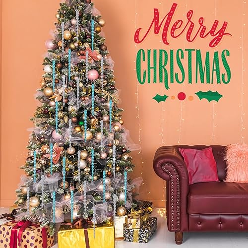 Vista 120 de 30 piezas de carámbanos de plástico retorcidos de plástico de carámbanos de Navidad, decoración colgante para árbol de Navidad, fiesta de Navidad