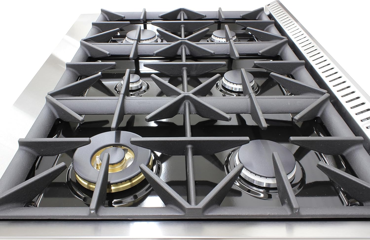 DE360GRSSS Gas Range Cooktop 36-Inch with Porcelain Convection Oven and Broil Function, 6 Sealed Burners and Continuous Grates with Stainless Steel Construction, Silver Oven 36 in. image 7 of 10 B0C2DZCJD5